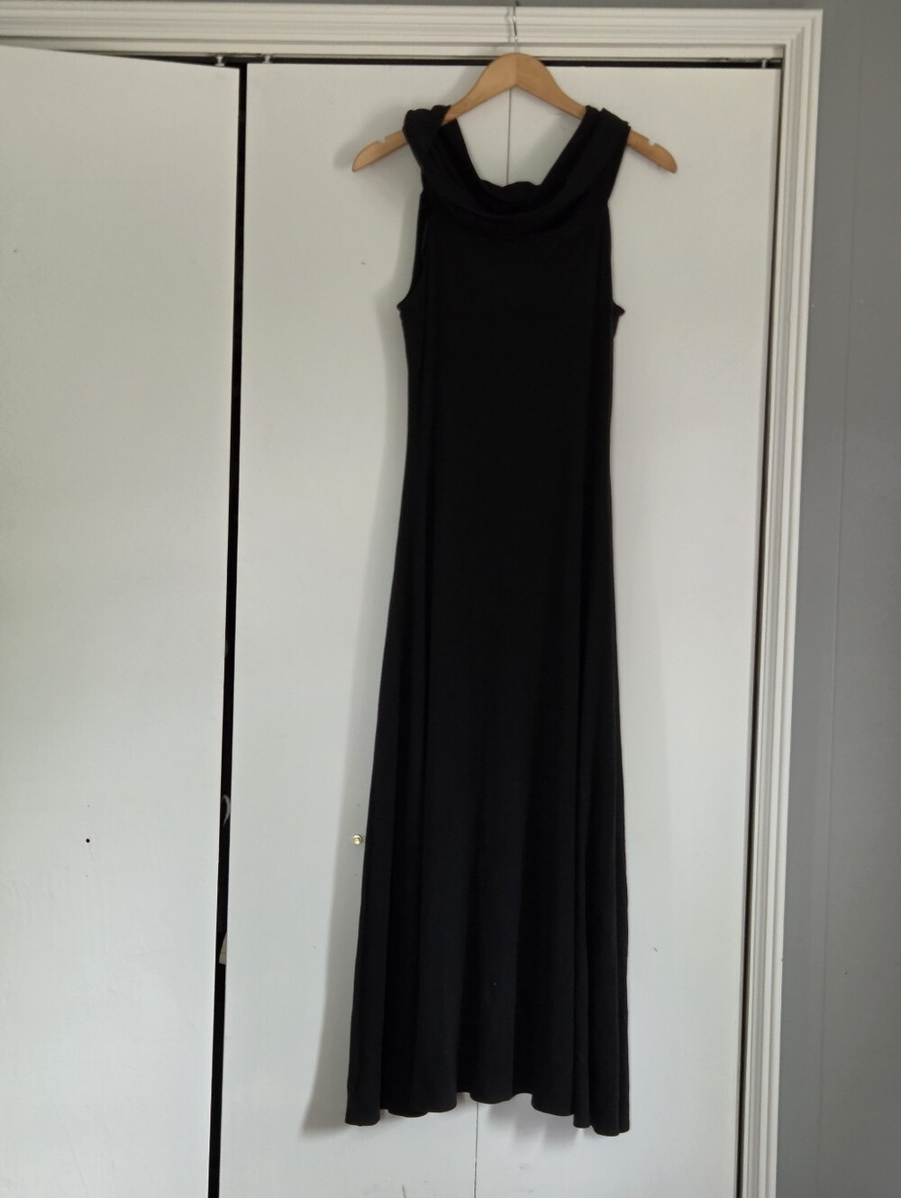 Babaton Black Cowl-Neck Maxi Dress